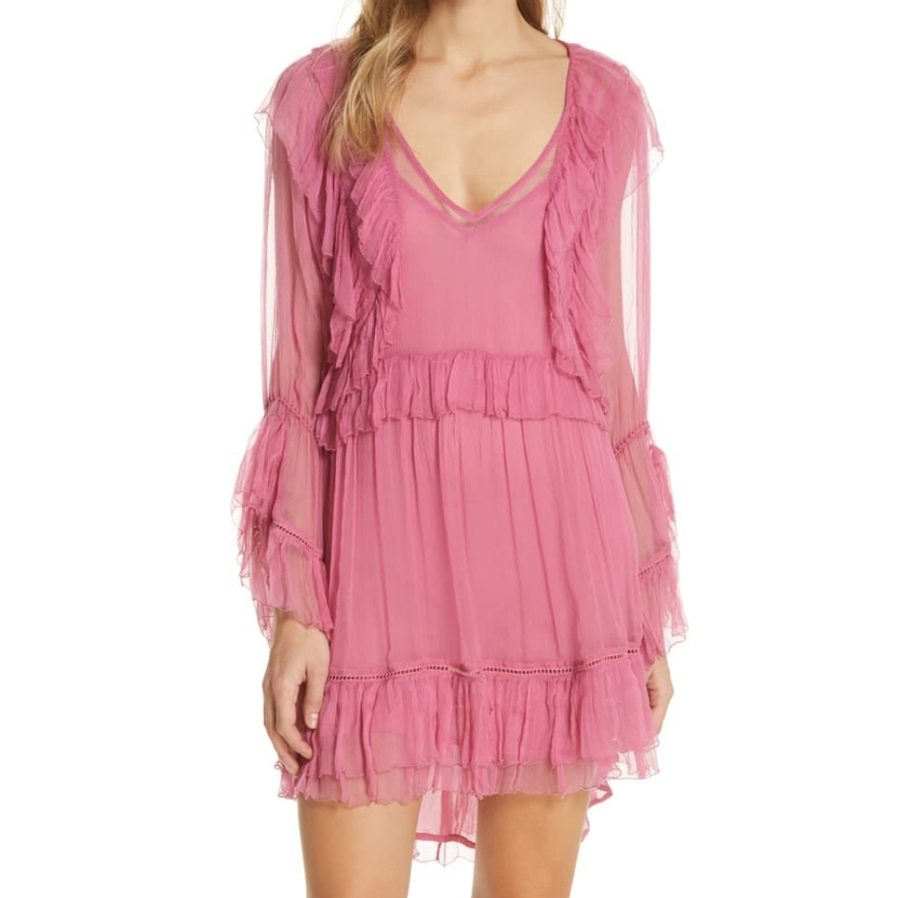 Love Sam Tuilleries Ruffle High/Low Mini Dress